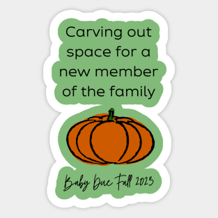 Pumpkin Baby Announcement (Black Fall) Sticker